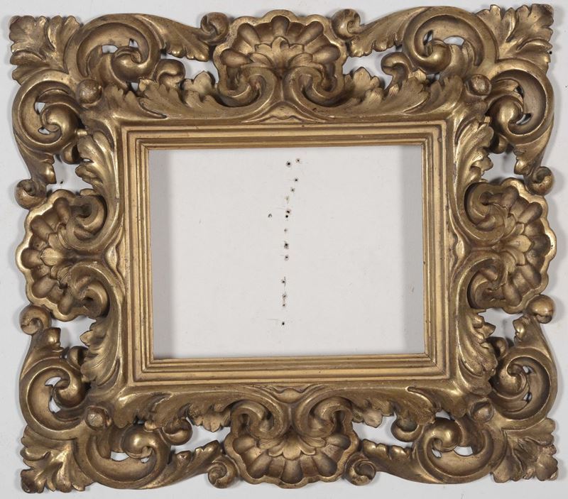 Cornice in legno dorato e scolpito, XIX secolo  - Auction Antique Frames - Cambi Casa d'Aste