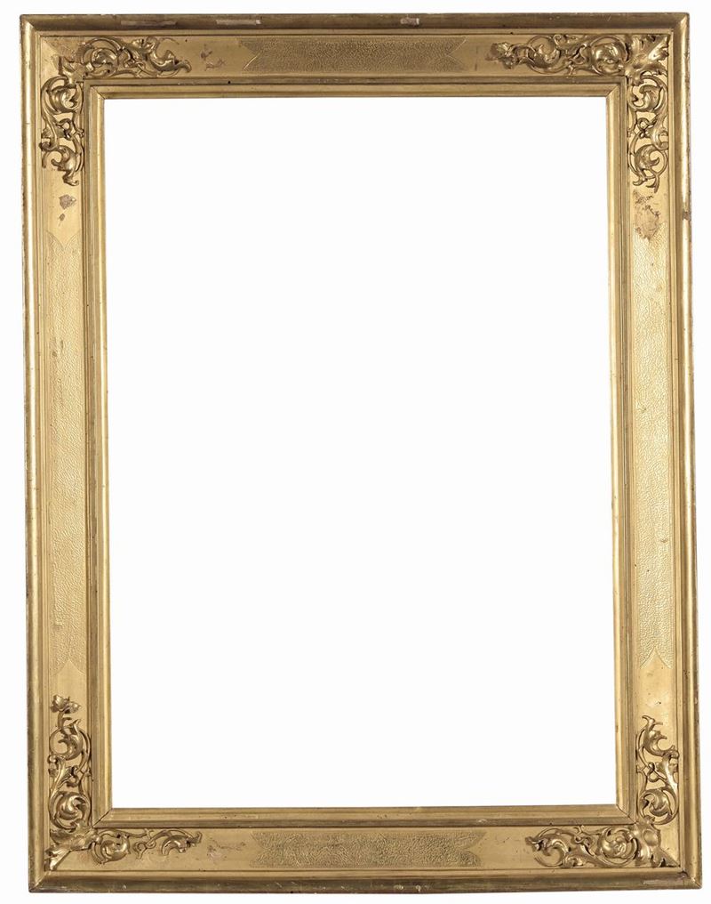 Cornice in legno dorato e intagliato, XIX secolo  - Auction Antique Frames - Cambi Casa d'Aste
