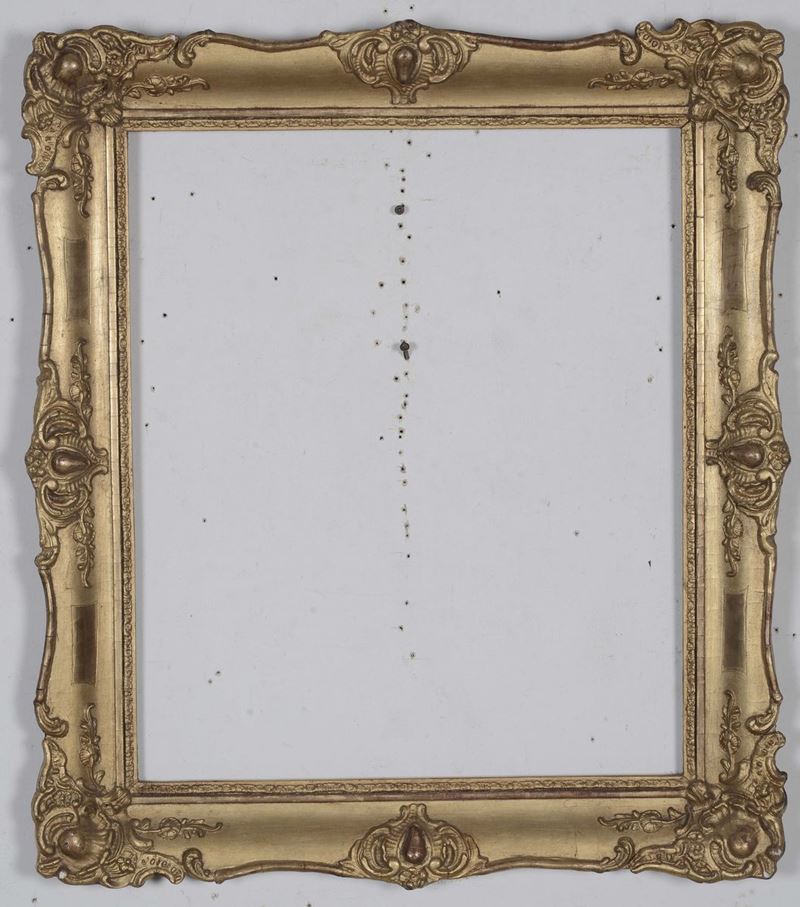 Cornice in legno dorato e intagliato, XIX secolo  - Asta Cornici Antiche - Cambi Casa d'Aste