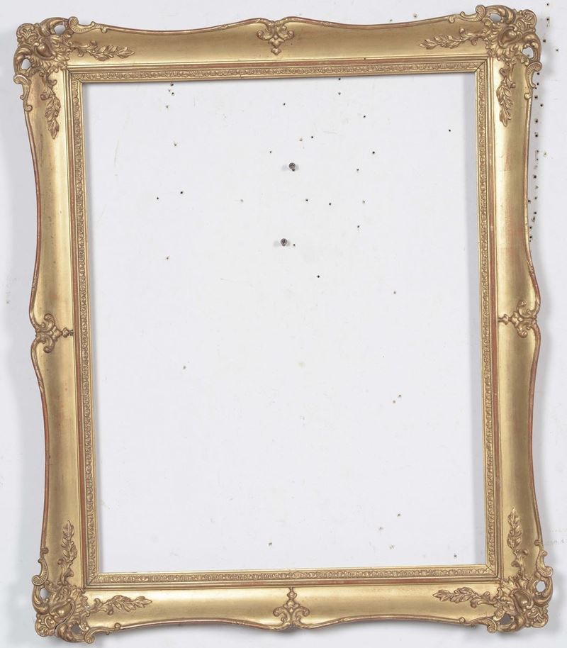 Cornice in legno dorato e intagliato, XIX secolo  - Asta Cornici Antiche - Cambi Casa d'Aste