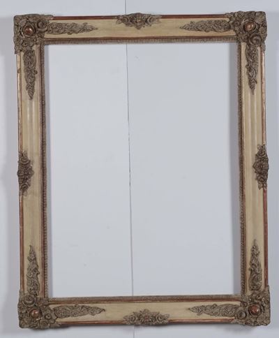 Cornice in Legno Dipinto e Intagliato, XIX Secolo