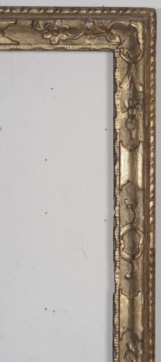 Cornice in legno ebanizzato, dorato e intagliato, Venezia XVIII secolo  - Asta Cornici Antiche - Cambi Casa d'Aste