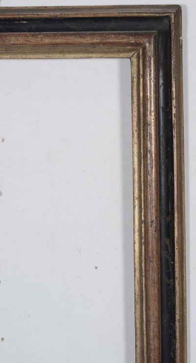 Cornice in Legno Dorato e Ebanizzato, Lombardia XVIII Secolo