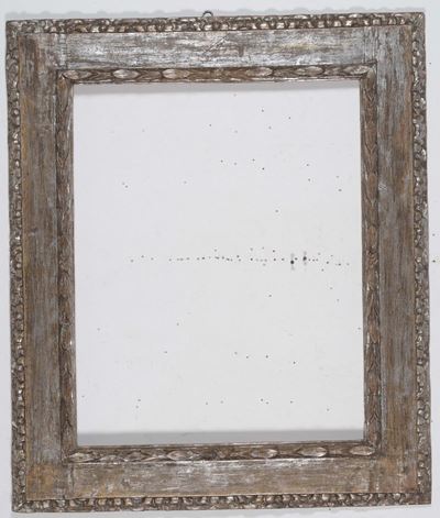 Cornice a Cassetta in Legno Argentato a Mecca e Intagliato, XVIII Secolo