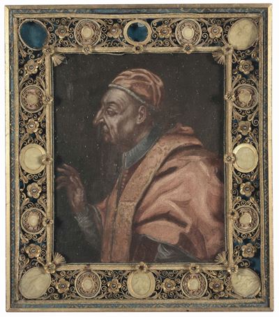 Cornice Dorata con Inserti di Pietre, XVIII Secolo