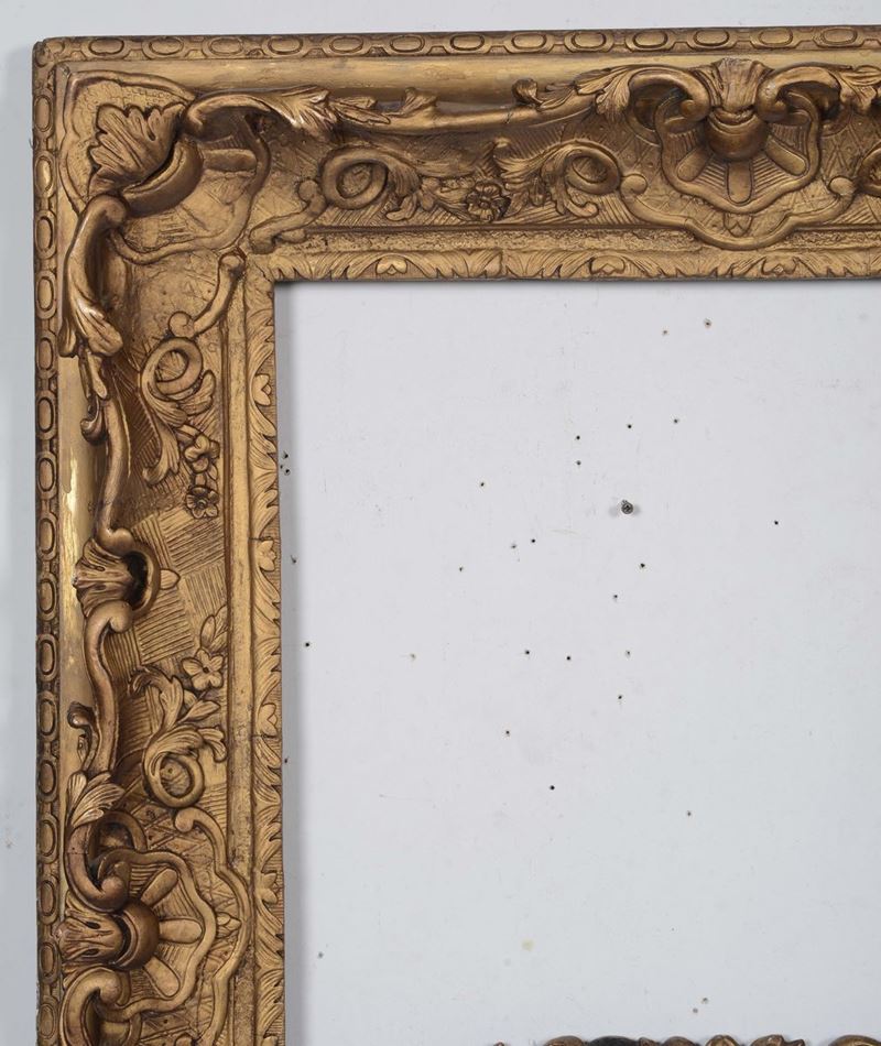 Cornice in legno dorato e intagliato, Francia XIX secolo  - Asta Cornici Antiche - Cambi Casa d'Aste