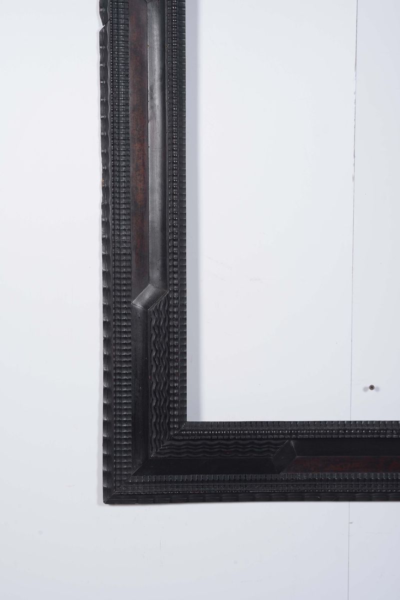 Cornice Guillochè in Legno Ebanizzato, Fiandre XIX Secolo