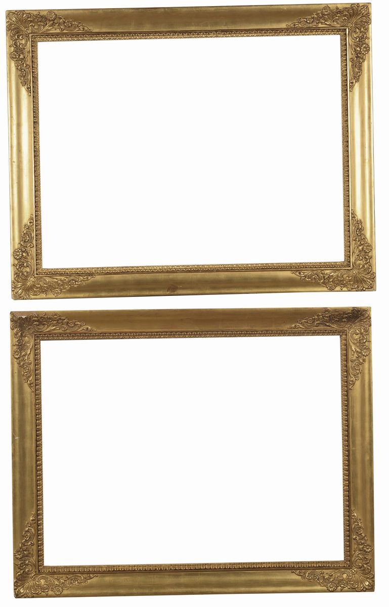Coppia di cornici in legno dorato, XIX secolo  - Auction Antique Frames - Cambi Casa d'Aste
