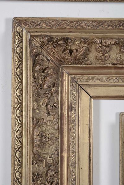 Cornice in Legno Dorato e Intagliato, XIX Secolo