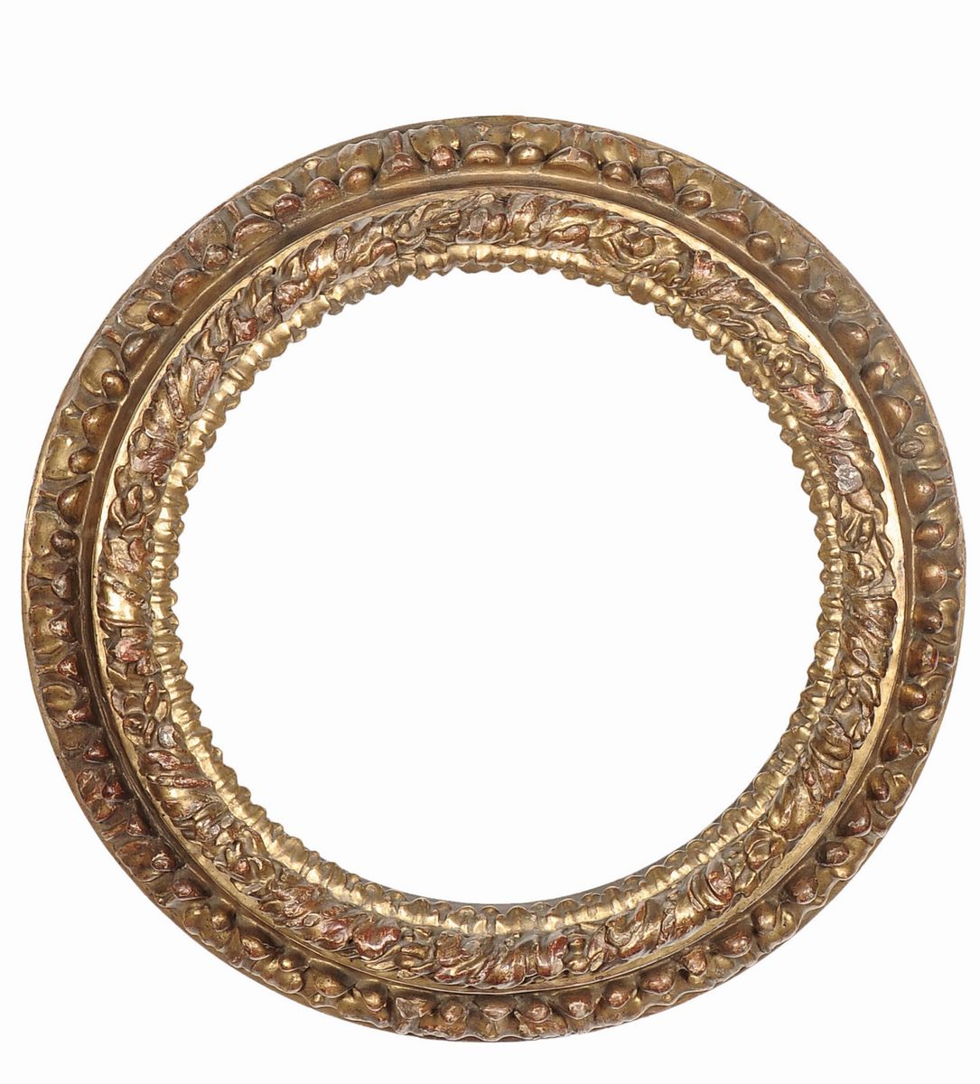 Cornice rotonda in legno intagliato e dorato, XVIII secolo - Asta Cornici  Antiche - Cambi Casa d'Aste