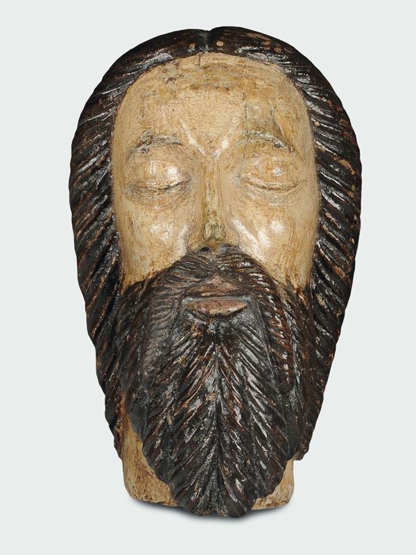 A polychrome wood Christ's head, sculptor working in Piedmont and Lombardy, 15th century