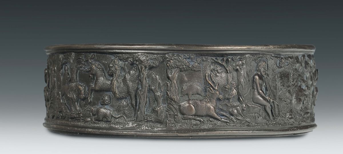 Fascia Circolare in Bronzo Fuso e Cesellato Raffigurante “il Mito di Orfeo”, Scuola Tedesca o Del...