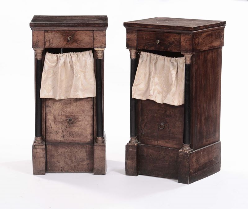 Coppia di comodini Impero  - Auction Fine Arts from refined private house - Cambi Casa d'Aste