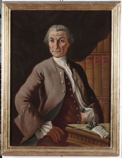 Scuola Napoletana del XVIII Secoloritratto di Gentiluomo nello Studio