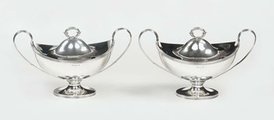 Coppia di Salsiere Inglesi in Argento, Bolli Londra 1830