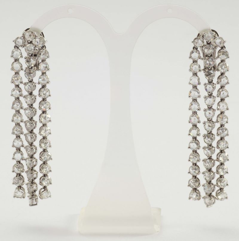 Faraone. A pair of old cut diamond pendant earrings  - Auction Fine Jewels - I - Cambi Casa d'Aste