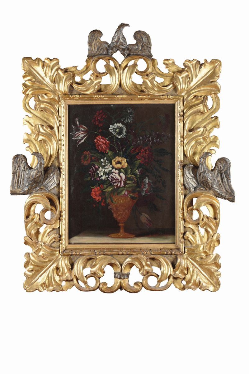 Andrea Belvedere (Napoli 1652-1732), ambito di Natura morta floreale  - Asta Dipinti Antichi - Cambi Casa d'Aste