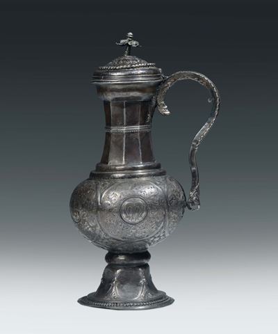Versatoio in Argento Sbalzato e Cesellato, Oreficeria Toscana, Probabile XVI Secolo