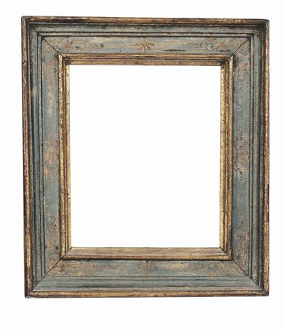 Cornice a Cassetta Dorata e Laccata Azzurra con Stelle, Toscana XVI Secolo
