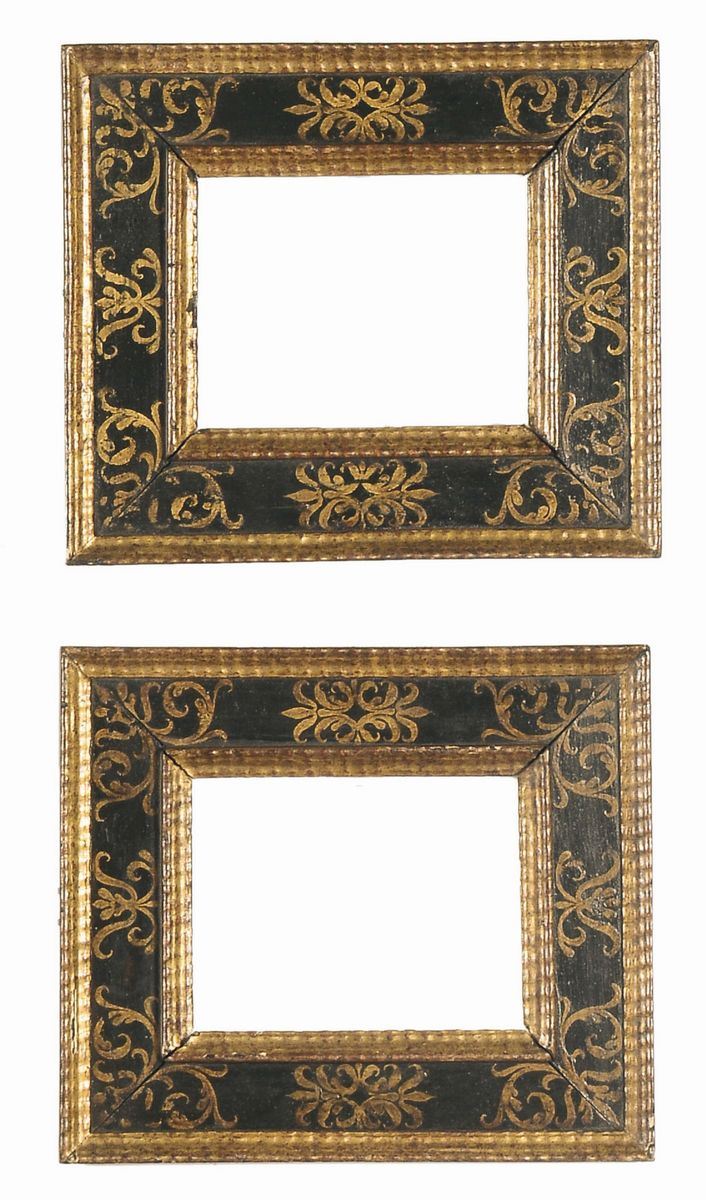Coppia di cornici a cassetta nere o oro, XVIII secolo  - Auction Antique Frames - Cambi Casa d'Aste