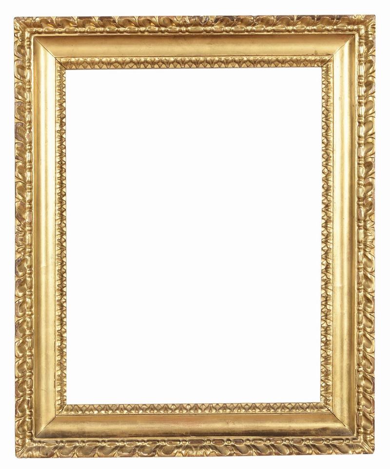Cornice neoclassica intagliata e dorata, XIX secolo  - Auction Antique Frames - Cambi Casa d'Aste