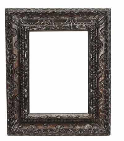 Cornice in Legno Intagliato e Dipinto Nero, Italia Settentrionale, XVIII Secolo