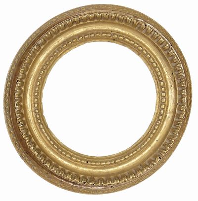 Piccola Cornice Rotonda Intagliata e Dorata, XVIII Secolo
