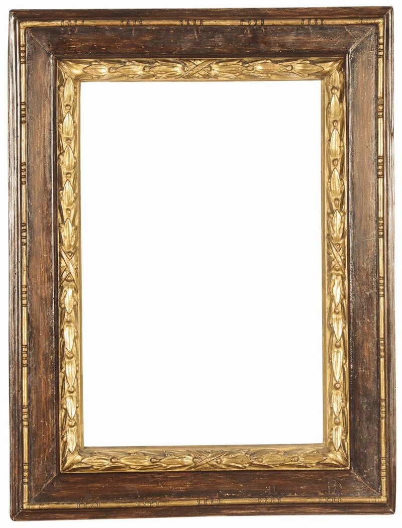 Cornice a cassetta in legno dipinto a finto legno, Italia centrale XVI secolo  - Auction Antique Frames - Cambi Casa d'Aste