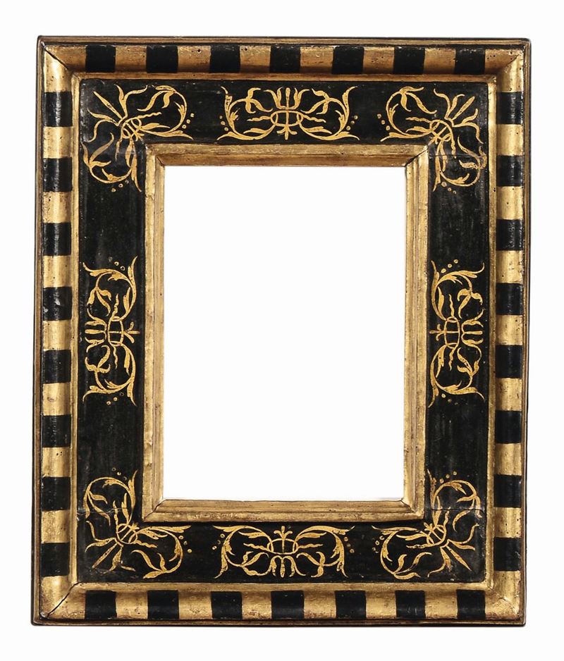 Cornice a cassetta in legno ebanizzato e decori dorati, Siena XVI secolo  - Auction Antique Frames - Cambi Casa d'Aste