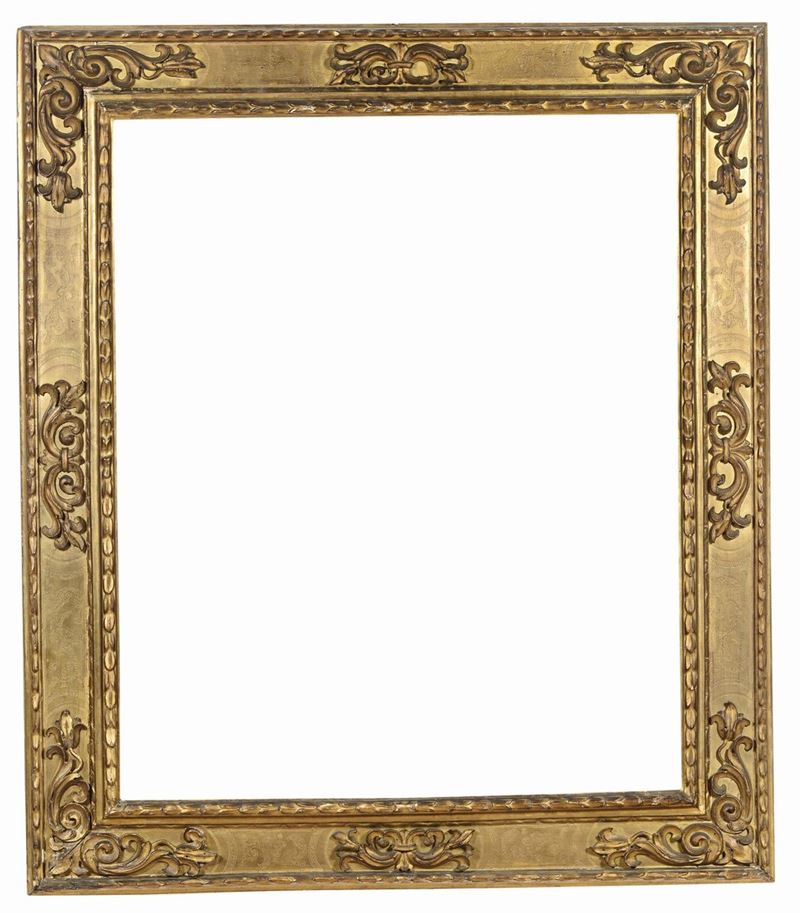 Cornice a cassetta in legno intagliato e bulinato, Emilia XVI secolo  - Auction Antique Frames - Cambi Casa d'Aste