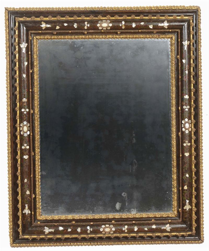 Importante cornice con specchio originale, Venezia fine XVII- inizi XVIII secolo  - Asta Cornici Antiche - Cambi Casa d'Aste