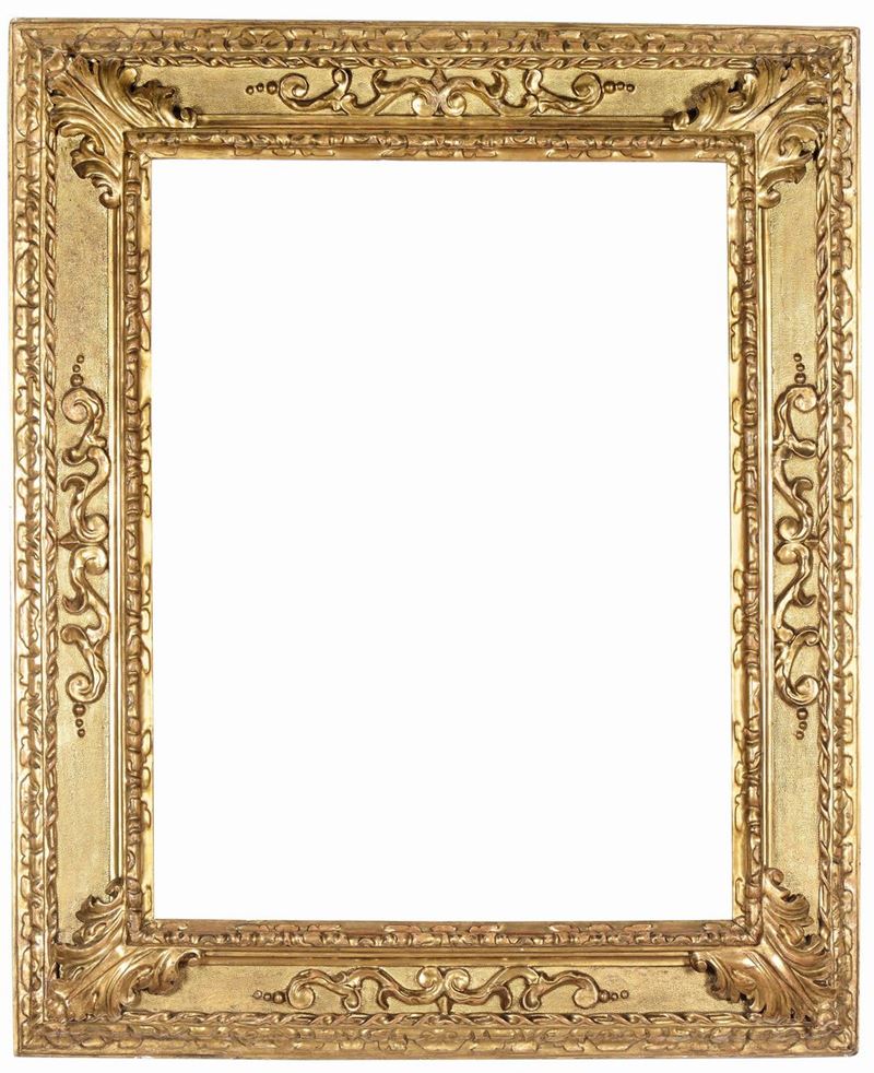 Importante cornice in legno intagliato e dorato, Roma  fine XVI inizio XVII secolo  - Auction Antique Frames - Cambi Casa d'Aste