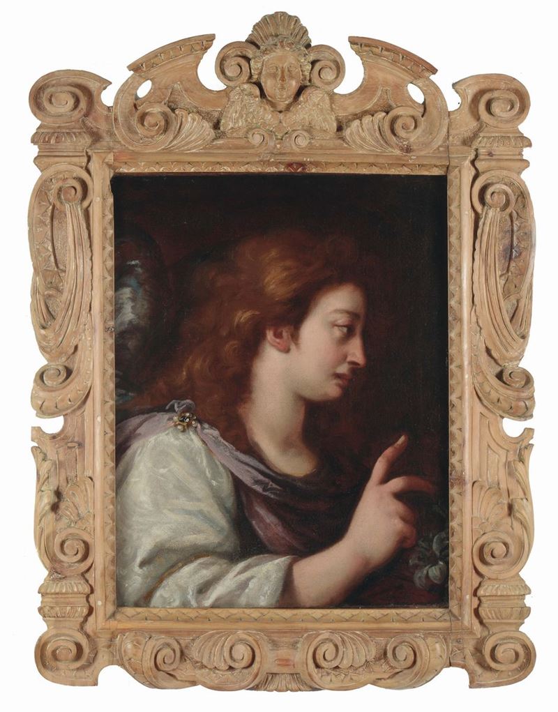 Giuseppe Nuvolone (San Gimignano 1619 - 1703) Angelo annunciante  - Asta Dipinti Antichi - Cambi Casa d'Aste