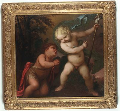 Stefano Danedi Detto il Montalto (treviglio 1612 - Milano 1690)gesù Bambino e San Giovannino