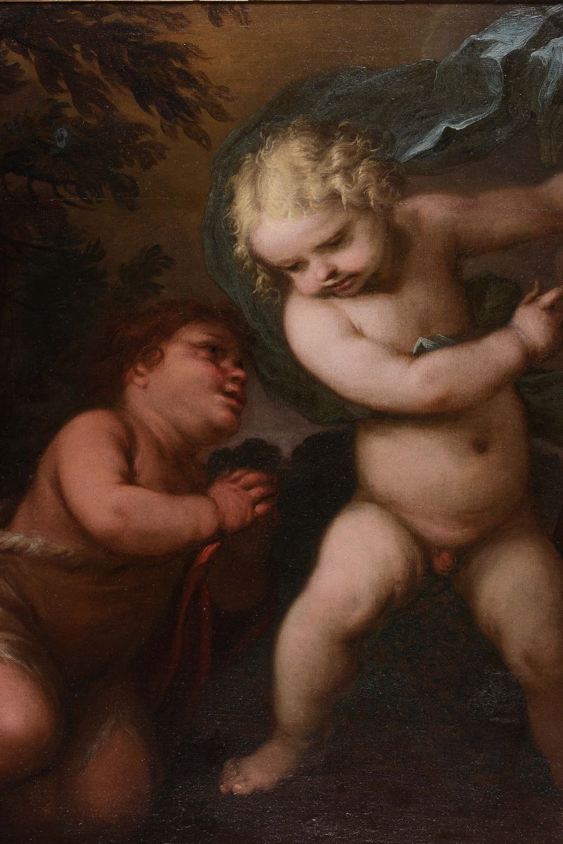 Stefano Danedi Detto il Montalto (treviglio 1612 - Milano 1690)gesù Bambino e San Giovannino