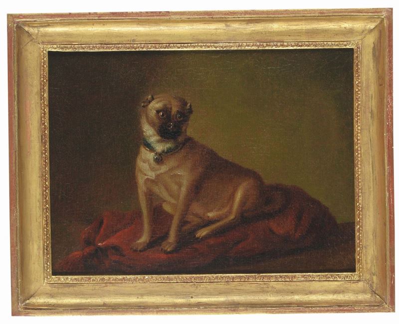 Scuola Francese del XIX secolo Cane carlino  - Auction Old Masters Paintings - Cambi Casa d'Aste