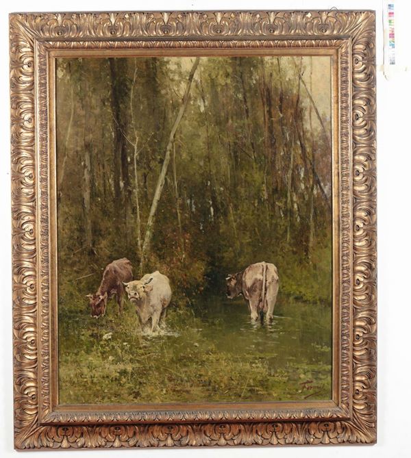 Achille Formis Befani (1832-1906) Mucche