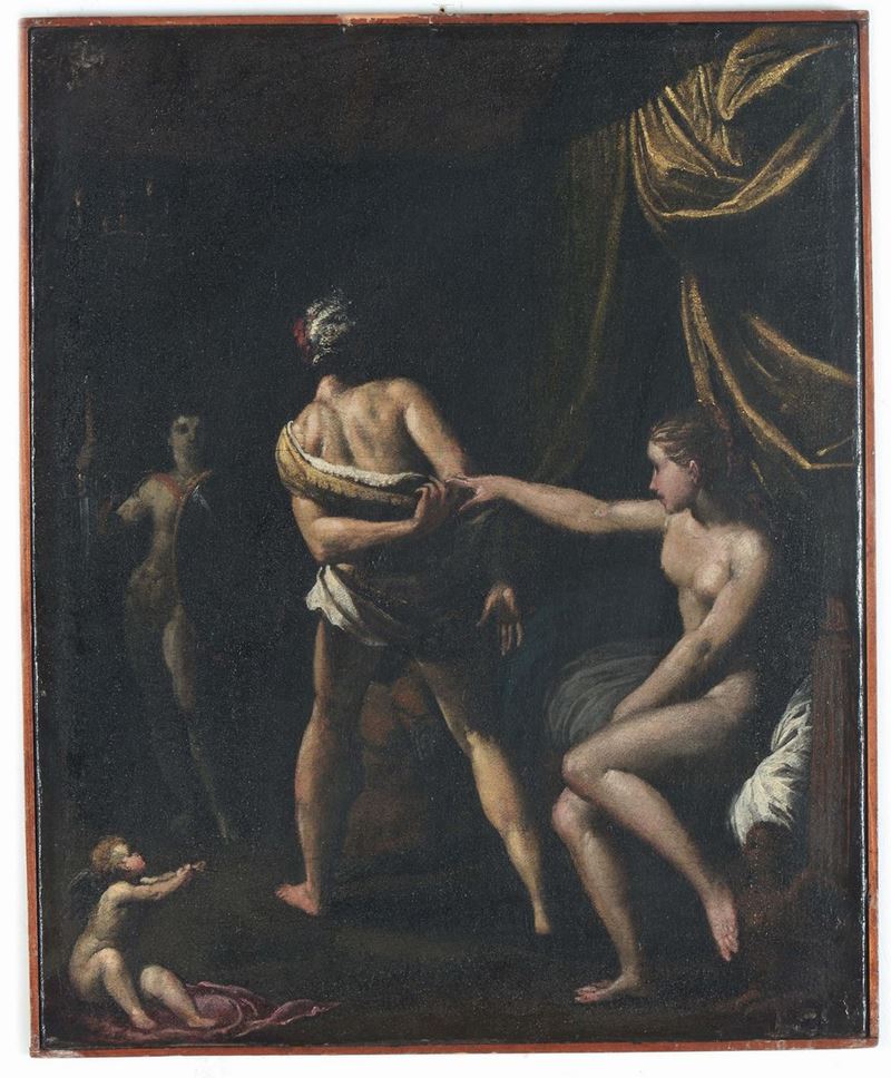 Anonimo del XVII secolo Giuseppe e la moglie di Putifarre  - Auction Old Masters Paintings - Cambi Casa d'Aste