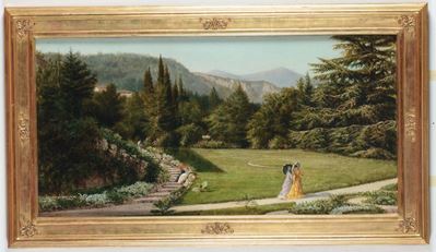 Giovanni Guida (1837 - 1895)veduta di Giardino sul Lago Maggiore