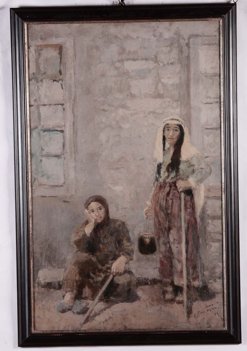 Mantovani (XIX-XX secolo) Donne arabe  - Asta Dipinti del XIX e XX secolo - Cambi Casa d'Aste