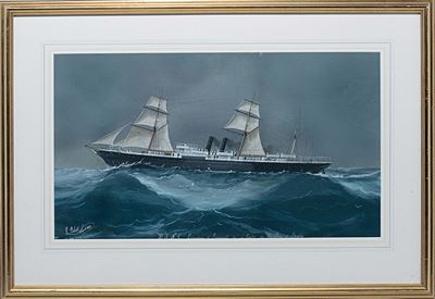 Luigi Roberto (1845-1910)ritratto della Rsnc Ligurian Of Liverpool in Navigazione
