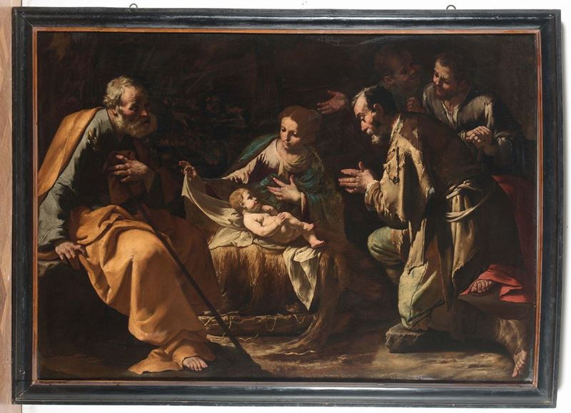 Juan Dò (Jativa 1604 - Napoli 1656), già Maestro dell'Annuncio ai pastori Adorazione dei pastori  - Auction Old Masters Paintings - Cambi Casa d'Aste