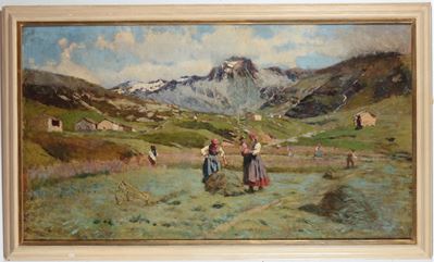 Uberto Dell'orto (milano 1848-1895)il Taglio del Grano