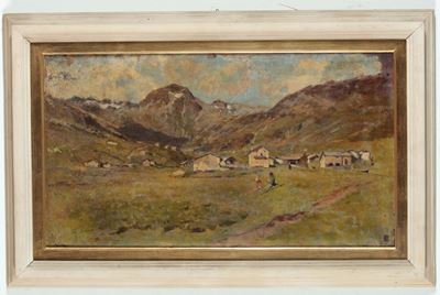Uberto Dell'orto (milano 1848-1895)paesaggio Campestre
