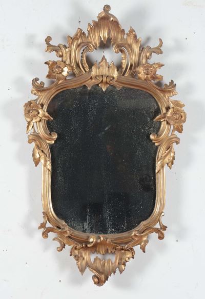 Coppia di Specchierine in Legno Dorato, XIX-XX Secolo