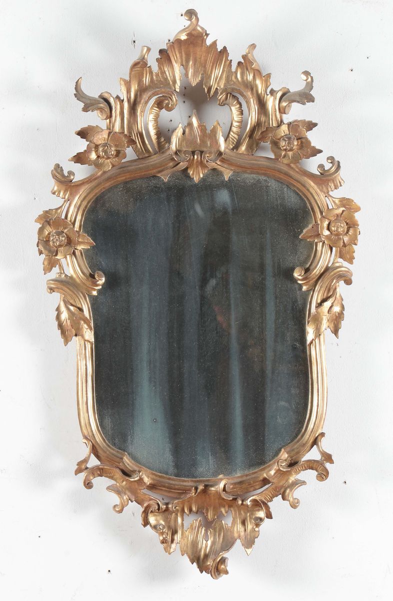 Coppia di Specchierine in Legno Dorato, XIX-XX Secolo