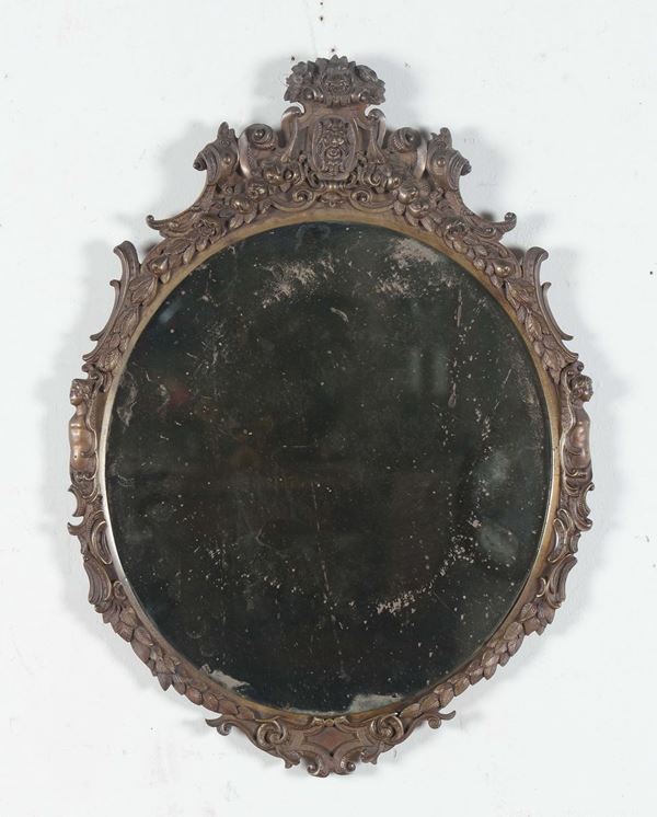 Coppia di specchiere in bronzo, XX secolo