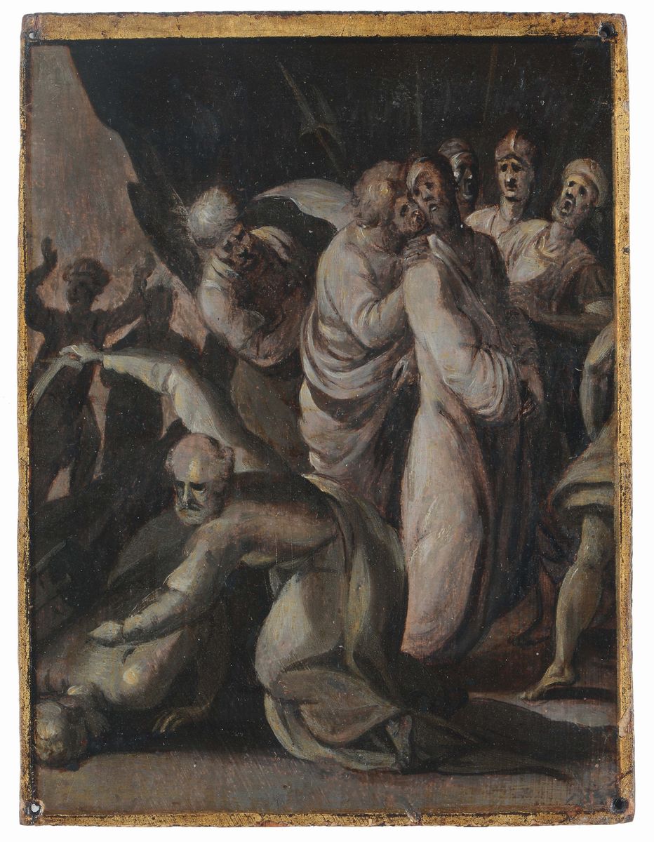 Scuola Italiana del XVIII Secolola Cattura di Gesù Gesù Davanti a Caifa
