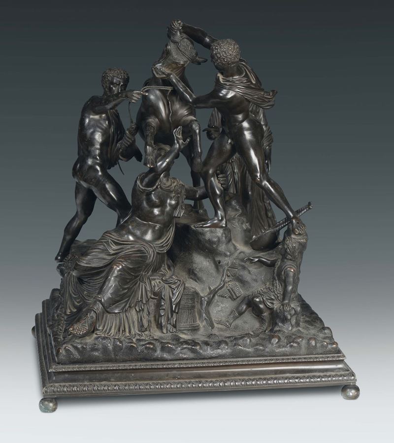 Scultura in bronzo raffigurante il sacrificio di Dirce o Toro Farnese  - Asta Scultura e Oggetti d'Arte - Cambi Casa d'Aste