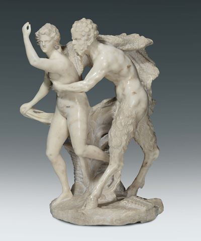 Gruppo Marmoreo Raffigurante Pan e Siringa, Francesco Bertos (1678 - 1741)